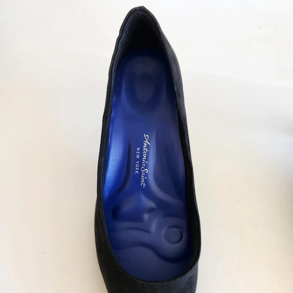 Antonia Saint NY The All Occasion Pointed Comfortable Pump Heels Black Suede 9.5